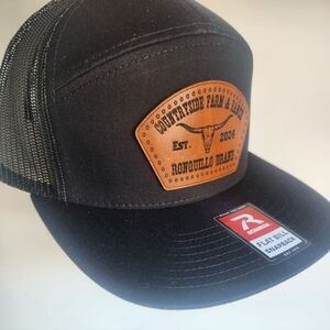 Ronquillo Brand Richardson Black Trucker Hat with Leather Patch